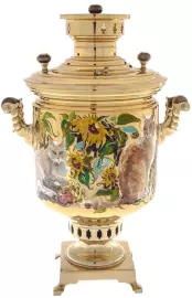 Самовар "Коты и подсолнухи" (угольный)