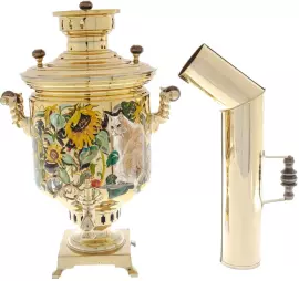 Самовар "Коты и подсолнухи" (угольный)