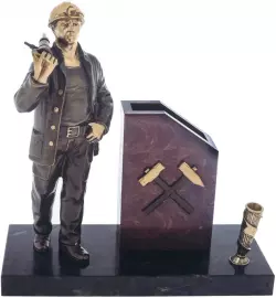 Письменный прибор из бронзы "Шахтер" малый