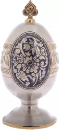 Silver Easter egg "Flowers"