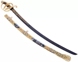 Сабля европейская "Бородино" с гравюрами, дамаск, Златоуст