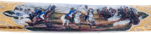 European saber "Borodino" with engravings, Damascus, Zlatoust