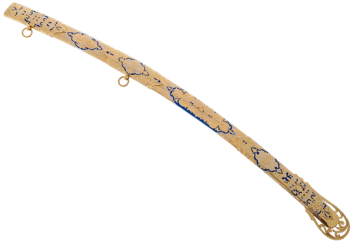 European saber "Borodino" with engravings, Damascus, Zlatoust