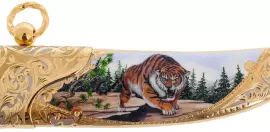 Нож "Тигр на охоте" с эмалями, Златоуст