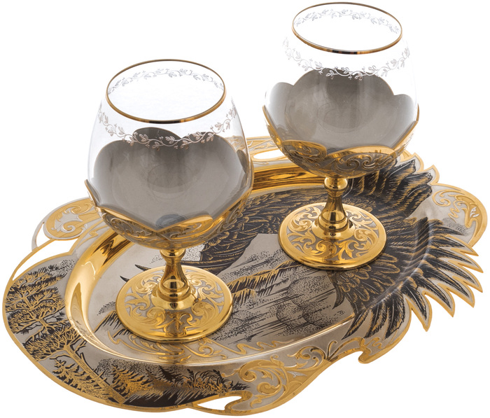 Cognac set for 2 persons, Zlatoust