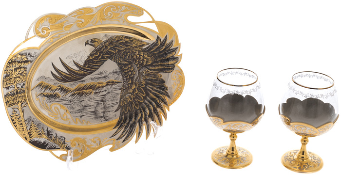 Cognac set for 2 persons, Zlatoust