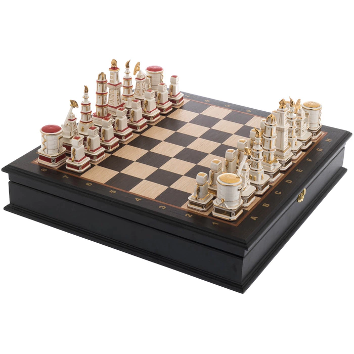 Porcelain chess "Oil" festive