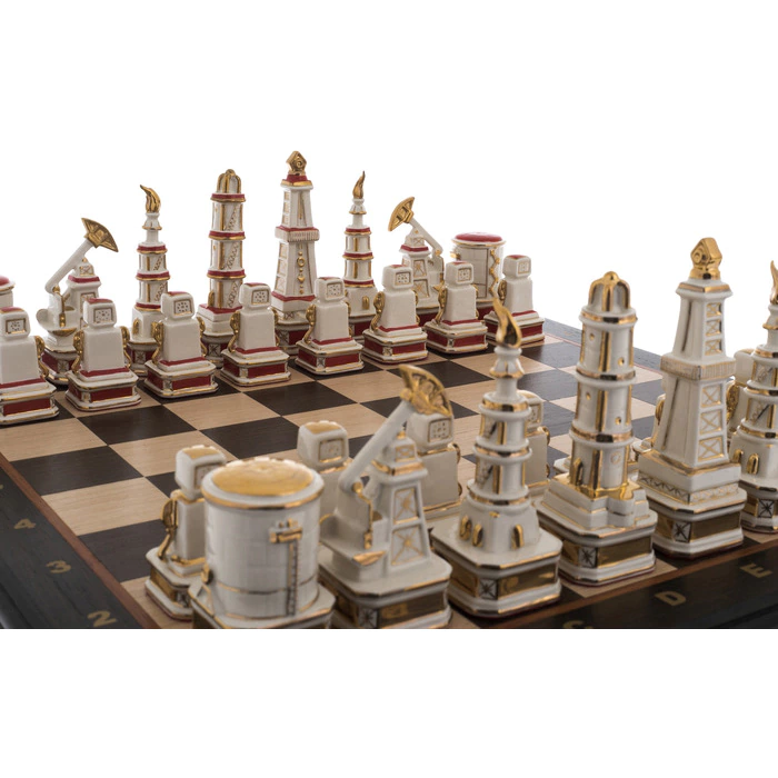 Porcelain chess "Oil" festive