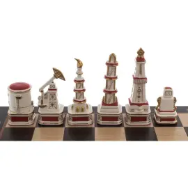 Шахматы фарфоровые "Нефтяные" праздничные Шахматы фарфоровые "Нефтяные" праздничные