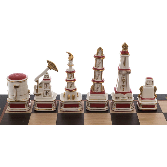 Porcelain chess "Oil" festive