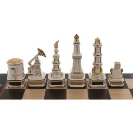 Шахматы фарфоровые "Нефтяные" праздничные Шахматы фарфоровые "Нефтяные" праздничные