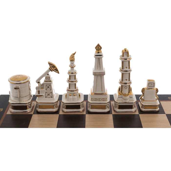 Porcelain chess "Oil" festive