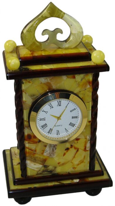 Small amber table clock