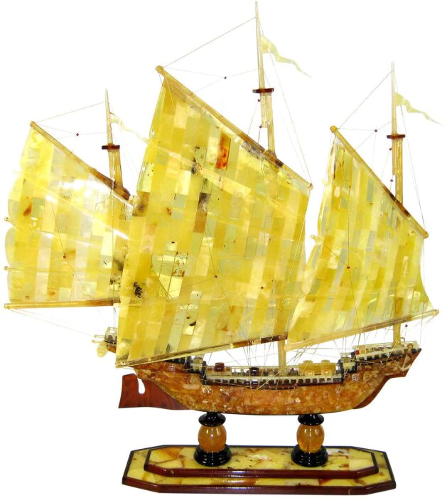 Amber statuette "Chinese Junk"