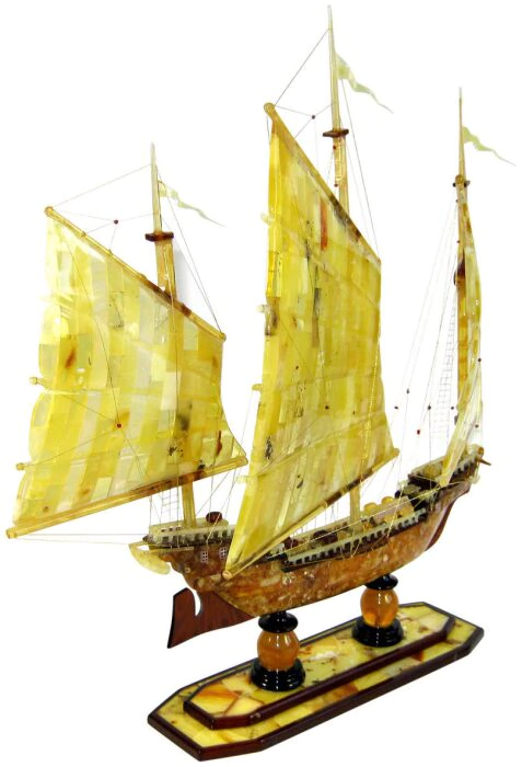 Amber statuette "Chinese Junk"