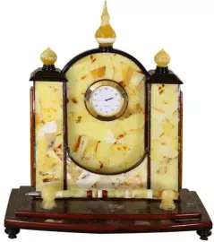 Amber table clock with handle