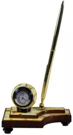 Amber table clock with "Ball" handle small