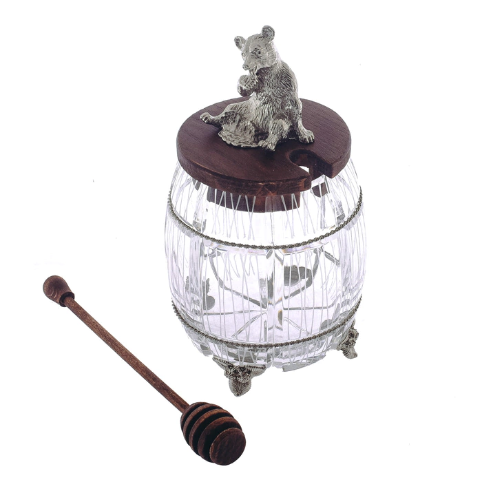 Honey bowl "Mishka" (silvering)