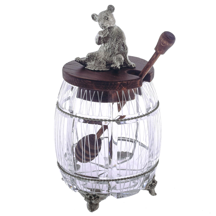 Honey bowl "Mishka" (silvering)