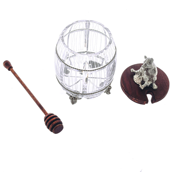 Honey bowl "Mishka" (silvering)
