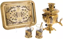 Набор чайный "Беседа" с самоваром, на 6 персон, Златоуст