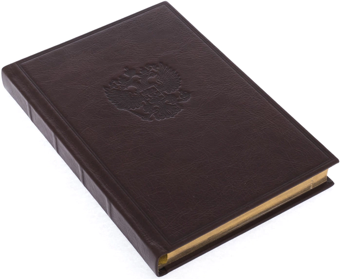 Leather-bound diary "Coat of Arms of the Russian Federation" brown