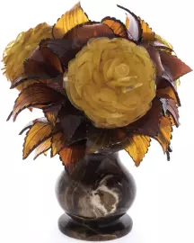 Икебана из янтаря "Весенний букет" средняя