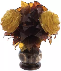 Икебана из янтаря "Весенний букет" средняя