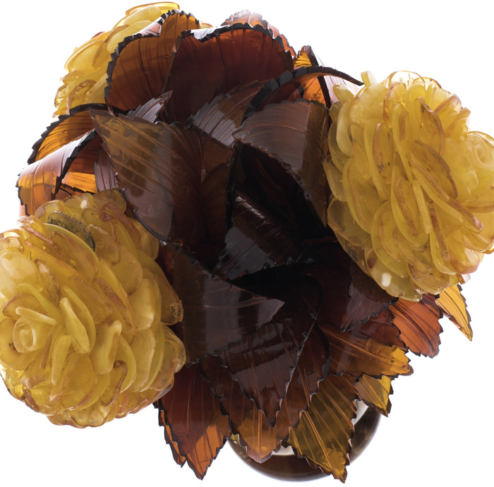 Ikebana made of amber "Spring bouquet" (medium)