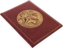 Папка кожаная для бумаг "Георгий Победоносец" красная