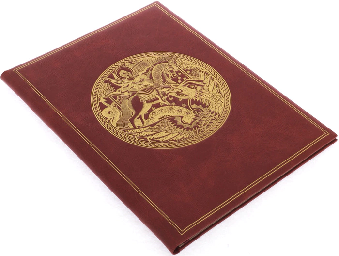 Leather folder for papers "George the Victorious" red