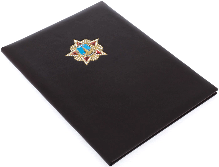 Leather folder for papers "USSR" (brown)