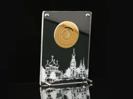 Корпоративная медаль на подставке из акрила Корпоративная медаль на подставке из акрила