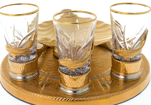 Caviar bowl with 3 stacks "Shell" Zlatoust