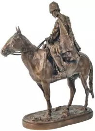 Скульптура бронзовая "Черкес-табунщик"