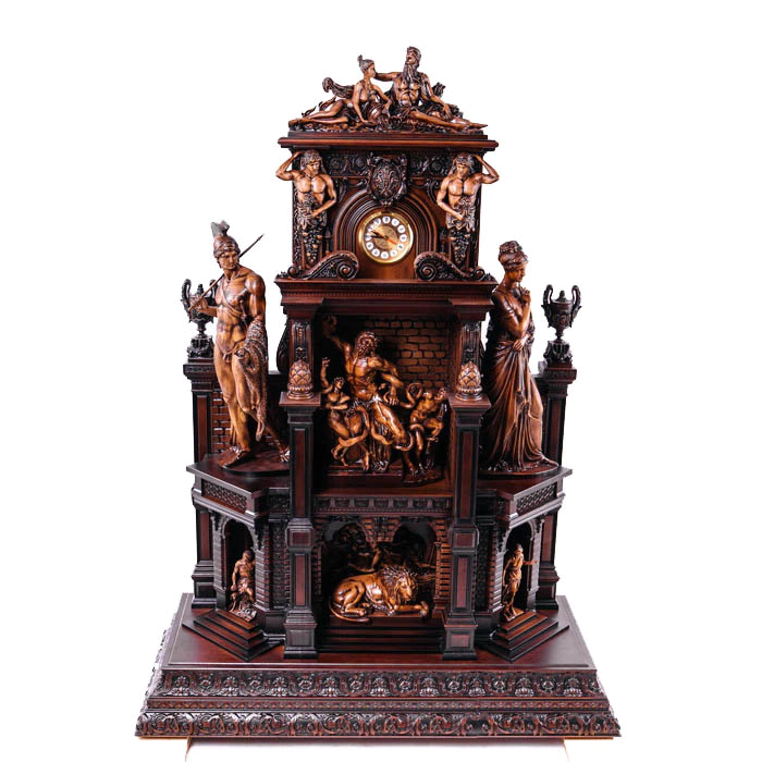 Dark beech clock "Ancient Greece"