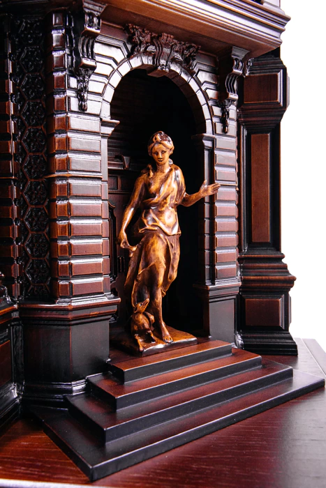Dark beech clock "Ancient Greece"