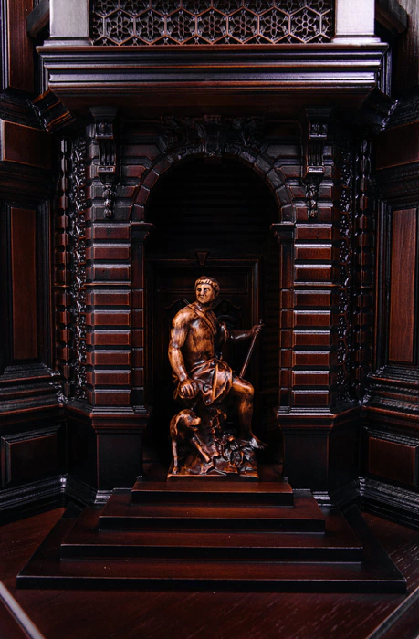 Dark beech clock "Ancient Greece"