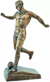 Bronze sculpture "Football player before impact"