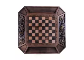 Шахматный стол из бука "Дракон"