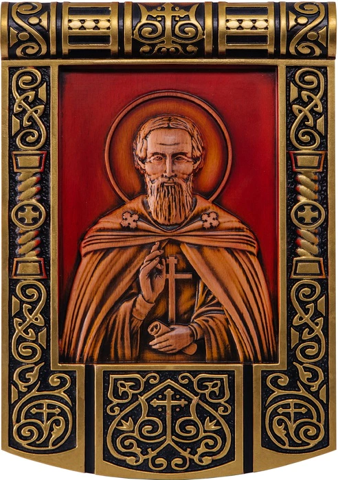 Beech icon "Sergius of Radonezh" in a narrow salary