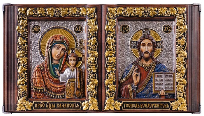 The icon-book from the beech tree "Our Lady of Kazan - the Almighty"