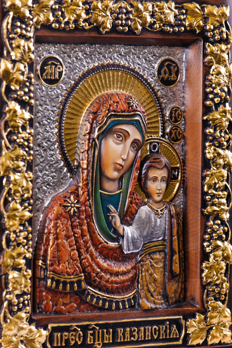 The icon-book from the beech tree "Our Lady of Kazan - the Almighty"