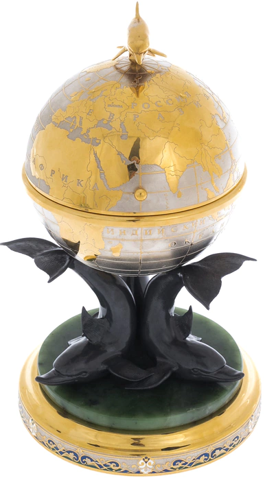 Globe-compass "On dolphins" Zlatoust