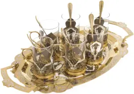 Набор подстаканников "Императорские" на 6 персон, Златоуст Набор подстаканников "Императорские" на 6 персон, Златоуст