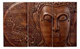 Панно из бука "Будда" модуль 3 части