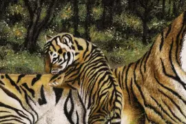 Картина из янтаря "Тигрица"