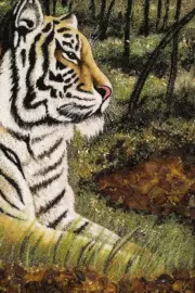 Картина из янтаря "Тигрица"
