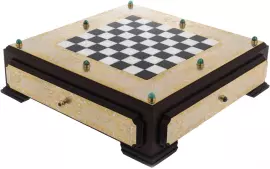 Шахматный ларец из малахита, белого мрамора и долерита "Элита" Златоуст