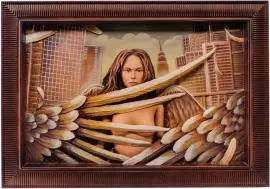 Beech panel "Angel in the city"